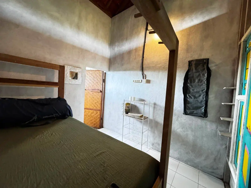 Accommodation rooms with colorful Javanese doors