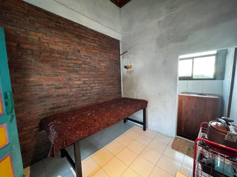 Authentic treatment room with wooden bed